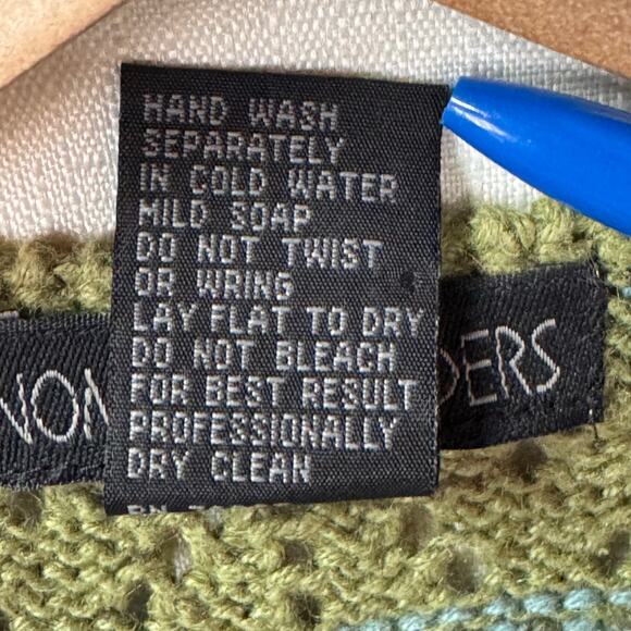 Fair Isle Sweater Vest Size S Cotton Blend Knit Emroidery‎ Floral Stripes Zip Up - Picture 6 of 8